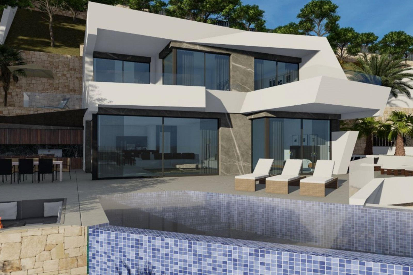 8245CAL Modernes Villenprojekt mit Lizenz zum Verkauf in Calpe.