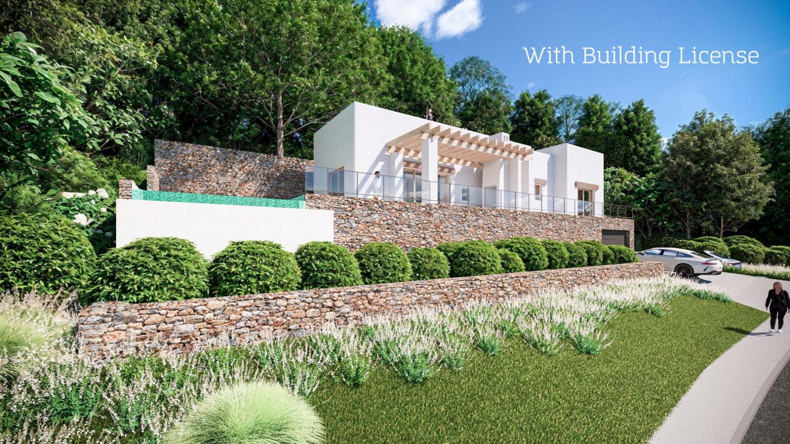 7100JAV Neubau-Villa im Ibiza-Stil mit Baugenehmigung in Jávea zu verkaufen