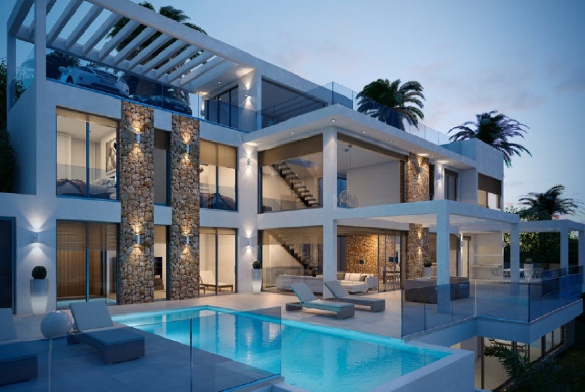 6294JAV Moderne Neubauvilla zum Verkauf mit Meerblick in Javea