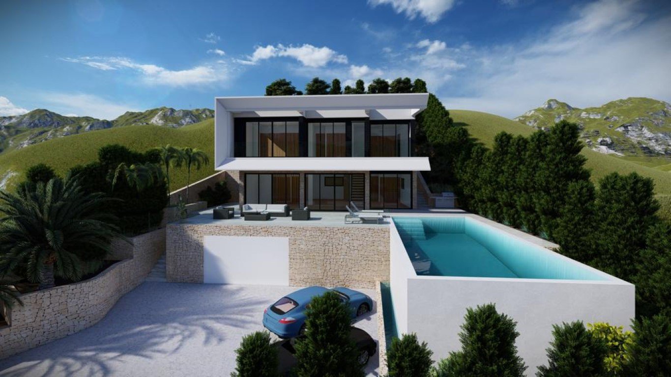 6369ALT Schöne moderne Neubauvilla mit Meerblick zum Verkauf in Altea Hills