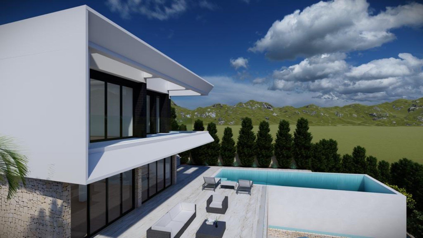6369ALT Schöne moderne Neubauvilla mit Meerblick zum Verkauf in Altea Hills