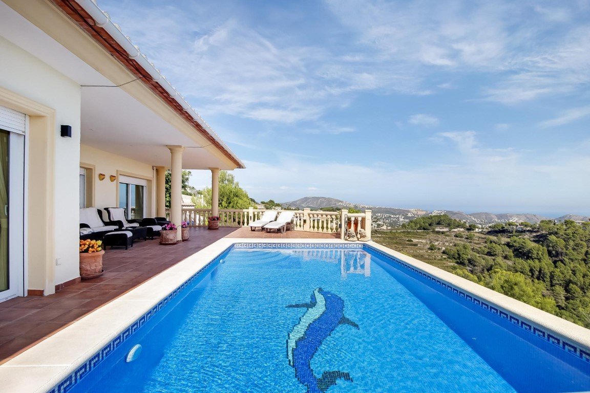 C3XY6376MOR Schöne spanische Villa mit Panoramablick auf das Meer zum Verkauf in Moraira