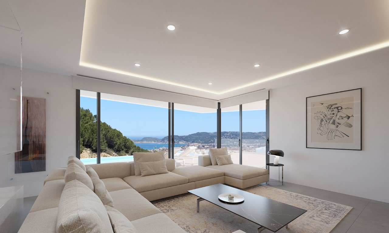 2091JAV Moderne Villa mit 4 Schlafzimmern und Meerblick in Javea